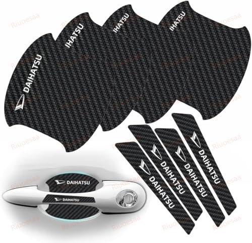 ダイハツ 車用ドアハンドルプロテクター 新型カーボンファイバー 車のドアハンドルの傷保護フィルム ハイゼット ロッキーアトレー タフト キャンパス ウェイク 全シリーズ対応 車ドアガードステッカー 傷防止 塗装保護 車のドアハンドルプロテクションカバー 8