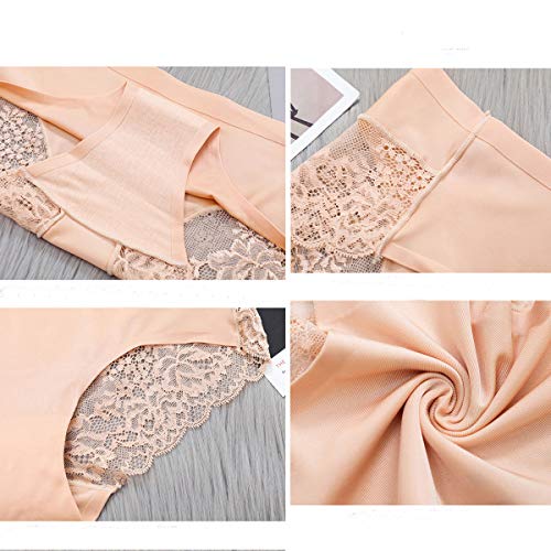 Plus Size Lace Underwear For Women Ladies Panties Silk Satin Bikini Cheeky Sexy Invisible Seamless Hipster Cheeky Lace Trim Nylon Quick Dry Briefs 4 Pack Size 7/8 #TOP5