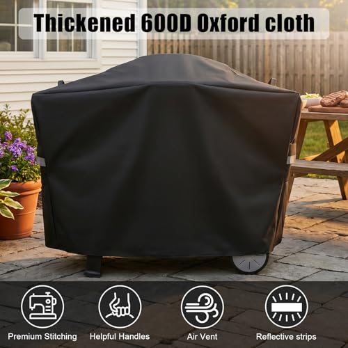 Image of QuliMetal 7112 Grill Cover for Weber Q2000, Q2200, Q2400, Q2000N+, Q2800N+, Q300, Q320, Q3000, Q3200 Gas Grills, Heavy Duty BBQ Gas Grill Cover, 600D