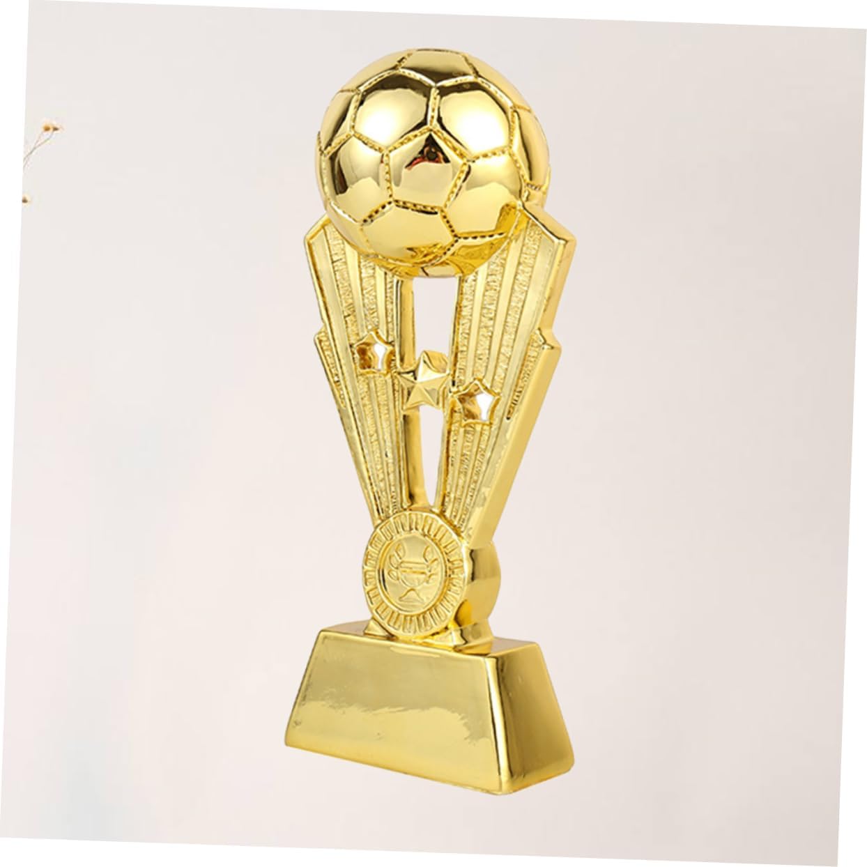 Plating Resin Soccer Trophy Award for Team for Kindergarten School and Office Decor Golden Finish with Base