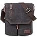 Kasgo Umh&auml;ngetasche Herren, 11 Zoll Wasserabweisend Vintage Segeltuch Herrentasche Schultertasche Klassische Kuriertasche Crossbody f&uuml;r Arbeit Schule Reise Dunkelgrau