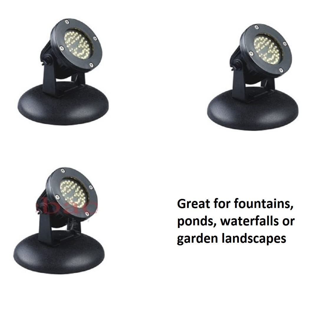 Jebao - Set di 3 luci LED per laghetto e patio da giardino, 12 V, LED x 36