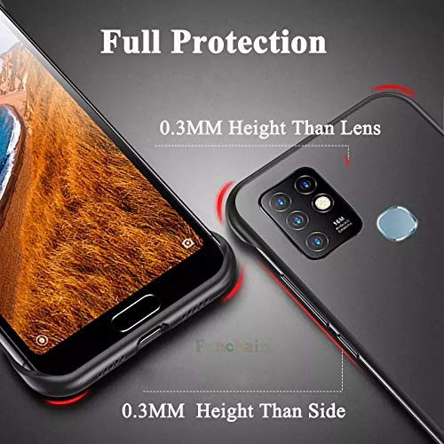 Image of REALCASE Infinix Hot 10 Back Cover Stylish | Ultra Thin Frameless Matte Hard TPU Bumper Back Cover Case for Infinix Hot 10 (F-Black)