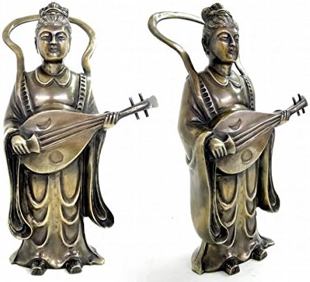 Amazon 旭峰 弁財天 ブロンズ像 銅像 仏像 女神 七福神 弁天さん 芸能の神 フィギュア オブジェ 置物 R1413 置物 オブジェ オンライン通販