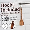 PriorityChef Wooden Spoons for Cooking, Premium 6pc Teak Wood Utensil Set with Hanging Hooks #5