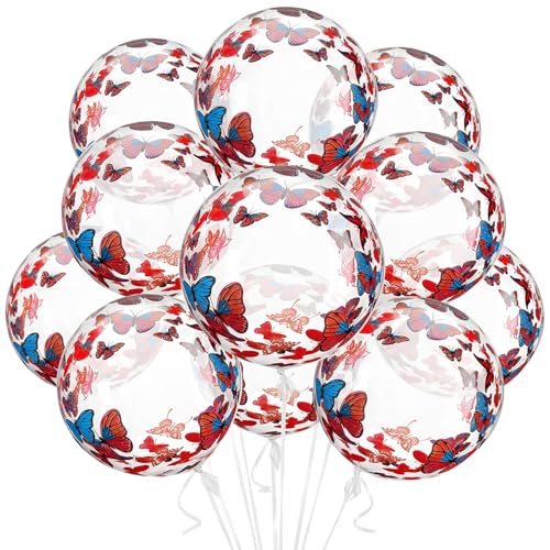Ballons hélium transparents à motif papillon pour décoration de mariage