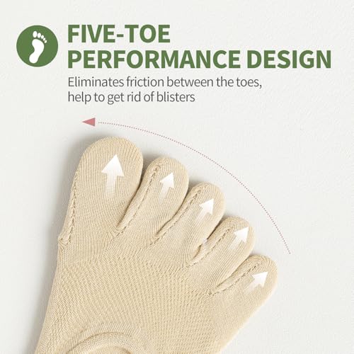 Mottee&Zconia 6 Pairs Women's No Show Toe Socks Cotton Low Cut Five Finger Sock for Women Athletic Running Socks4