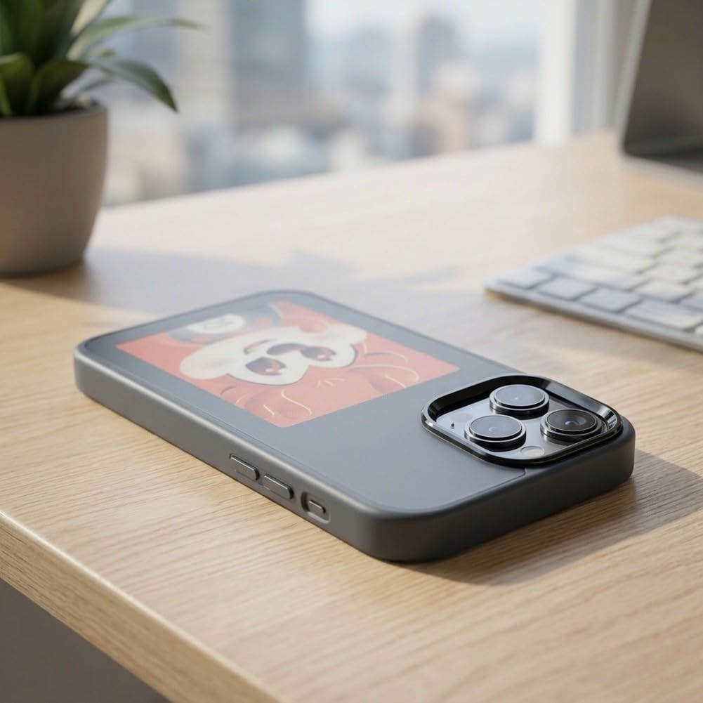 FUBESK Custodia per telefono NFC fai-da-te per iPhone 17 Pro Max | Shell con App, copertura ibrida sottile del PC TPU di vetro, tecnologia di mirroring dello schermo senza fili