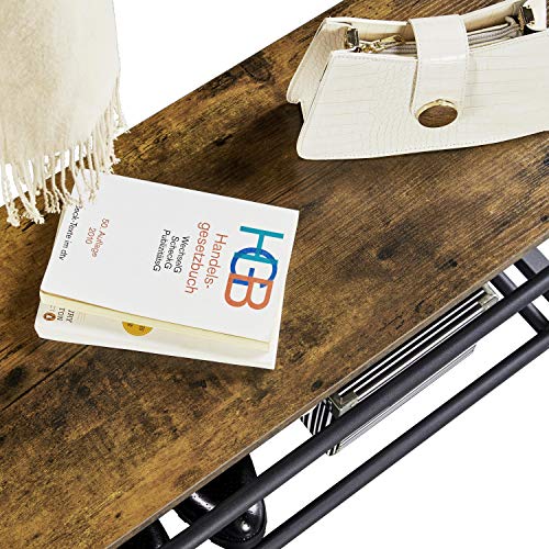 Yaheetech Metal Hall Tree With Shoe Storage Bench Entryway Coat Rack With 2 Shoe Shelves & 9 Movable Hooks, Rustic Brown #TOP7