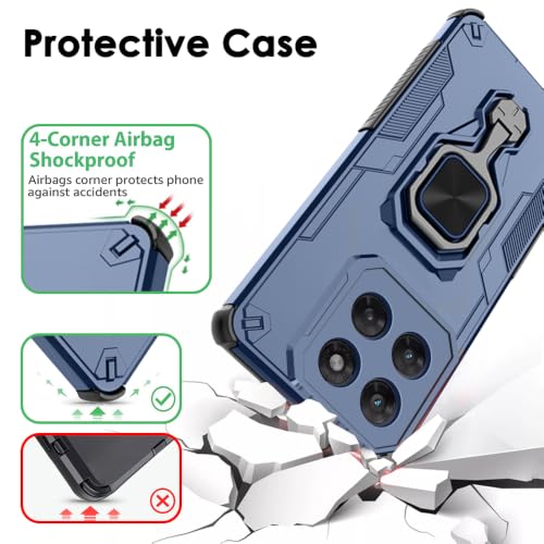 Image of TheGiftKart Tough Armor Bumper Back Case Cover for Motorola Moto G Max 5G | Ring Holder & Kickstand in-Built | 360 Degree Protection Back Case Cover for Motorola G Max 5G (PC & TPU, Blue)