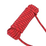 CHICIRIS Cuerda Paracord Resistente de 12 Mm con Mosquetón para Escalada, Emergencia y Supervivencia Rojo 10 M (20m)