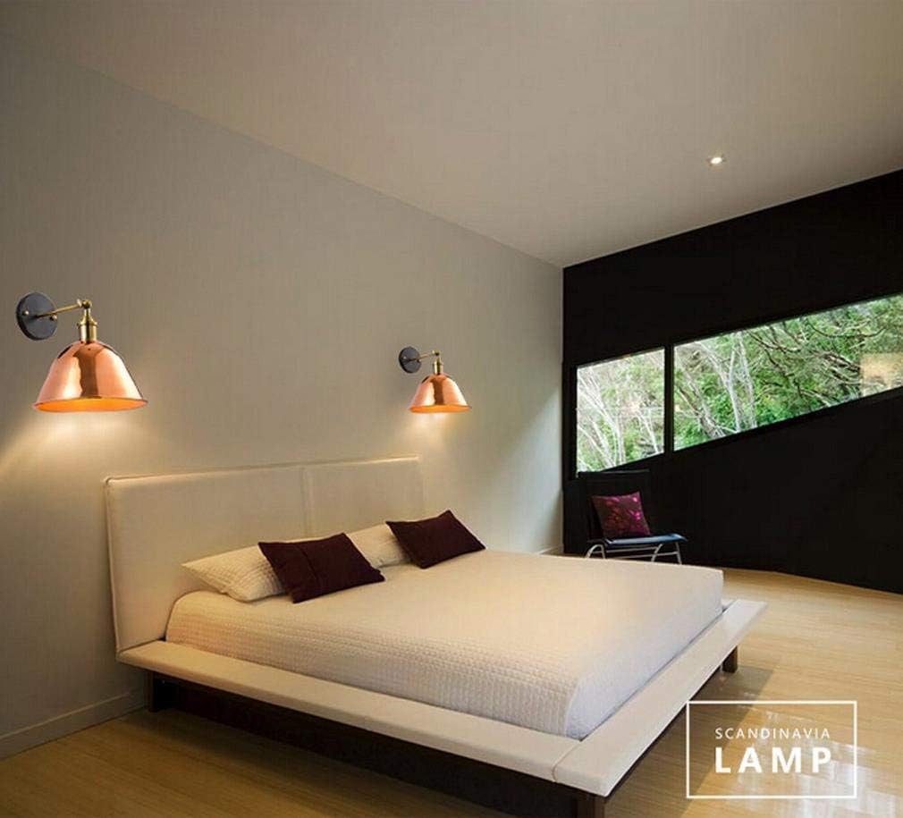 Pendant Light Chandeliers Copper Wall Lamp, Adjustable Lamp Head Metal Lampshade