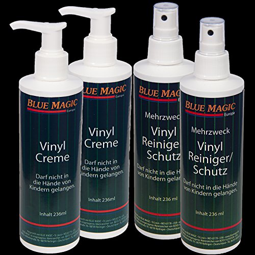 2 x Blue Magic Vinylreiniger mit Zersteuber,2 x Blue Magic Vinylcreme mit Dosierspender Cover