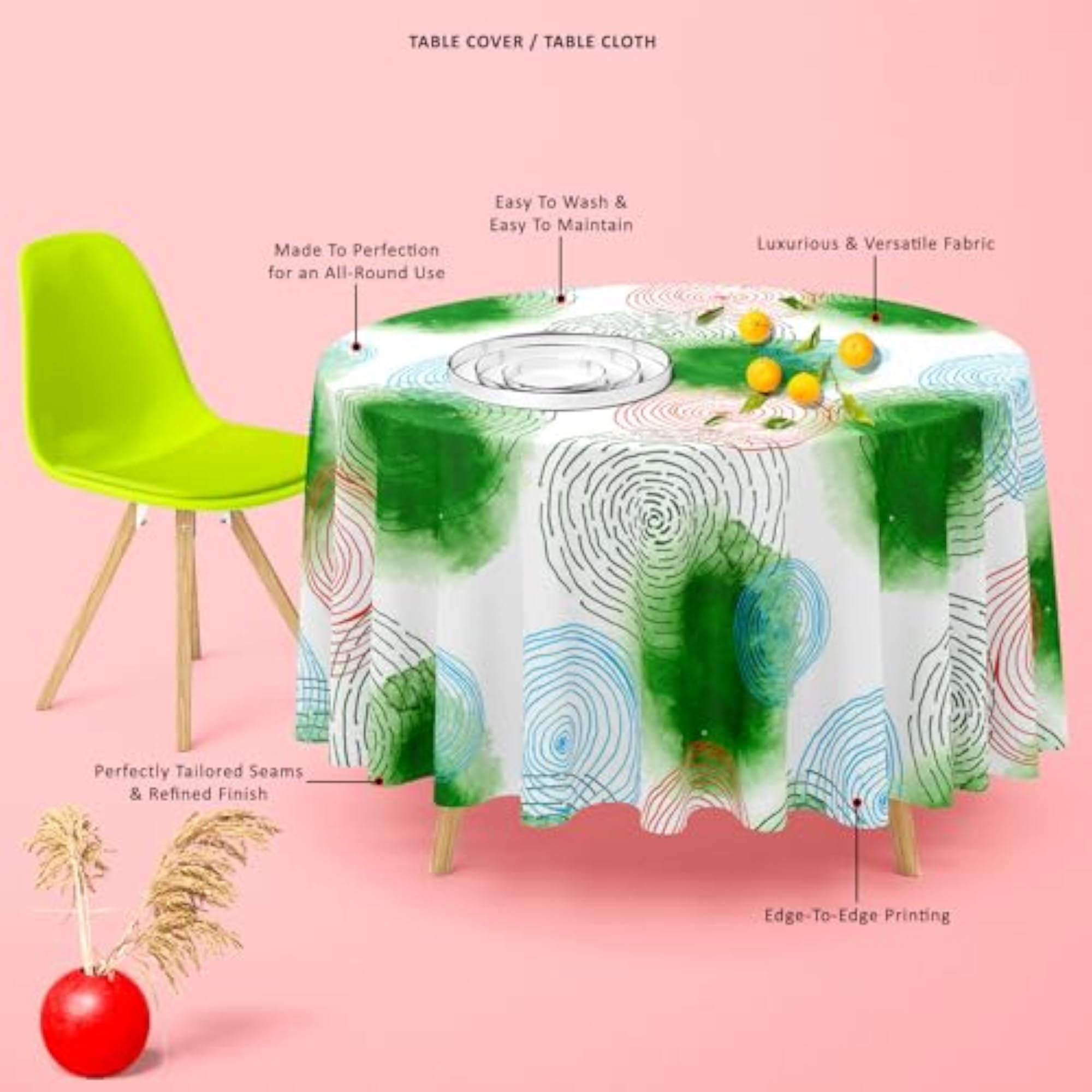 Hand Drawing Table Cloth Cover for Dining & Center Table