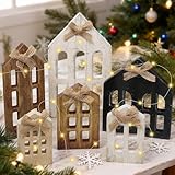 cheval de manège en bois Utilisation polyvalente : les maisons de village de Noël sont idéales si vous les placez sur la table à manger, le buffet, la cheminée ou le rebord de la fenêtre. Il est parfait comme décoration de Noël, décoration de table de Noël, décoration d'hiver ou pour les bricolages de Noël