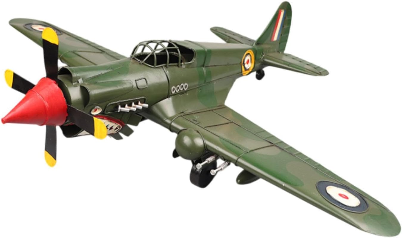 Colaxi Metal Airplane Model Plane Model Home Decor for Collections Gifts,Fighter Model Aircraft Model for Shelf Bar Bedroom Desktop, Green