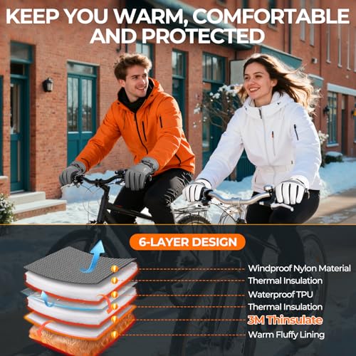 Image of rivmount Winter Waterproof Ski Snow Warm Gloves for Women Men, Windproof Cold Weather Thermal with Touchscreen Fingers, for Running Driving Cycling Hiking Biking Outdoor Sports Daily Work