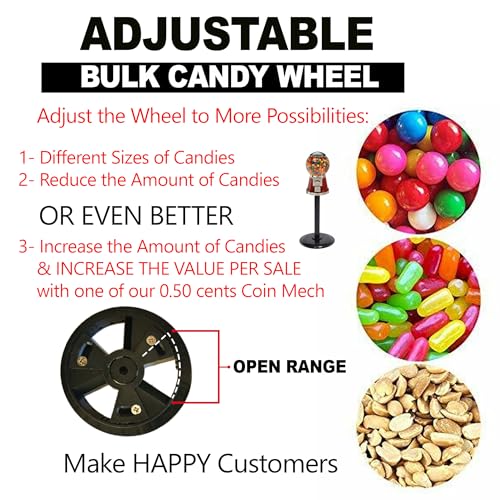 Image of Candy Dispenser Wheel for Gumball Machines - Adjustable Candy Wheel for Classic Gumball Vending Machine. This is a Bulk Candy Wheel for Vend Candy - Candy Wheel Gumball Machine Replacement Part - NEW