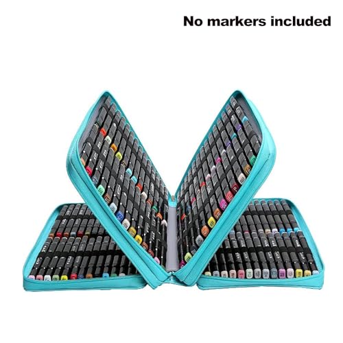 Image of Rose Red Marker Case, 168 Slots Alcohol Marker Case Markers Carrying Bag Holder for Art Sketch Marker, Permanent Paint Marker, Dry Erase Marker, Repair Pen, Color Highlighte Art Supplies