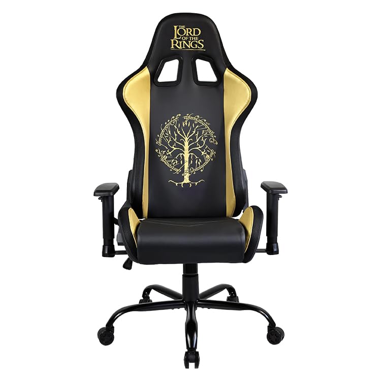 SUBSONIC - Sedia da Gaming Il Signore degli Anelli - Sedia da Ufficio Ergonomica con Imbottitura ad alta Densità, Schienale Reclinabile e Braccioli Regolabili in 2 Direzioni - Altezza Regolabile