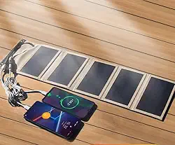 Carregador Solar Portátil, Painel solar flexível, placa impermeável para celular, powerbank, carregador de bateria, turismo ao ar livre, pesca, ImportBasby