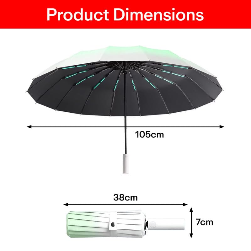 Image of PRIME PICK Gradient Automatic Umbrella - Windproof and UV-Resistant Foldable Umbrella with One-Button Auto Open Close, Sturdy Frame, Compact and Travel-Friendly