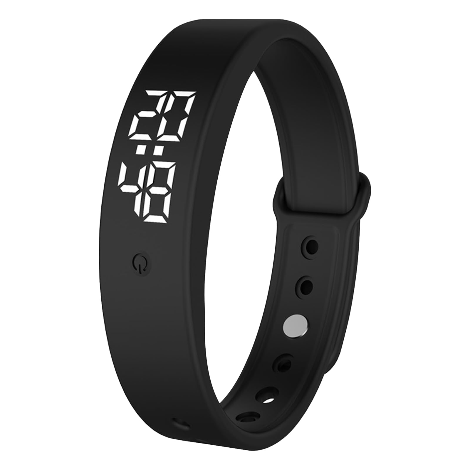 Vibrating Alarm Wristband Water Proof Silent Watch 3×Times Temperature Measurement per Day Vibrating Wrist Alarm Clock for Deaf, Deep Sleepers, Hearing Impaired (Black)