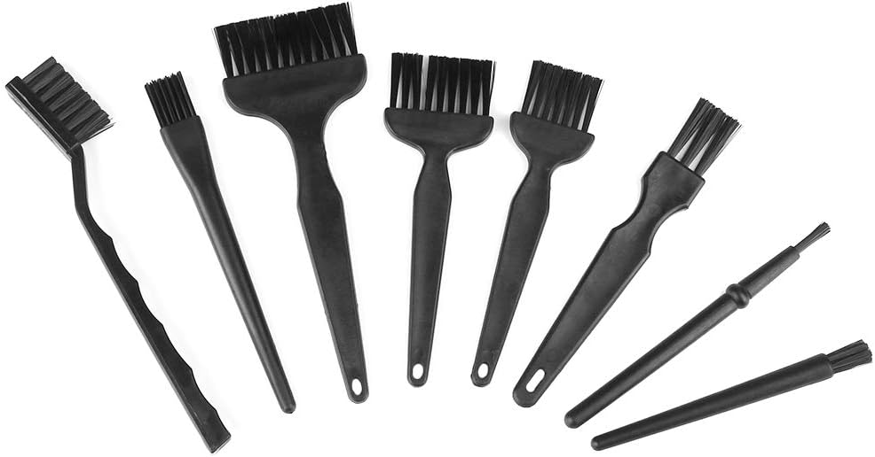 8 in 1 Anti Static Brushes Plastic Handle Nylon Cleaning Keyboard Brush Kit, Black