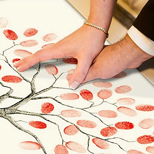 4 Types Fingerprint Tree Custom Wedding Guestbook Wedding Guestbook Poster With 6 Colors Ink, Type4# #TOP5
