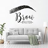 Wandaufkleber Brow Logo Fenster Wandaufkleber Brauen leicht rasiert Shop Dekoration Augenbrauen und Wimpern Vinyl Wandtattoo Beauty Studio Poster 57x38cm
