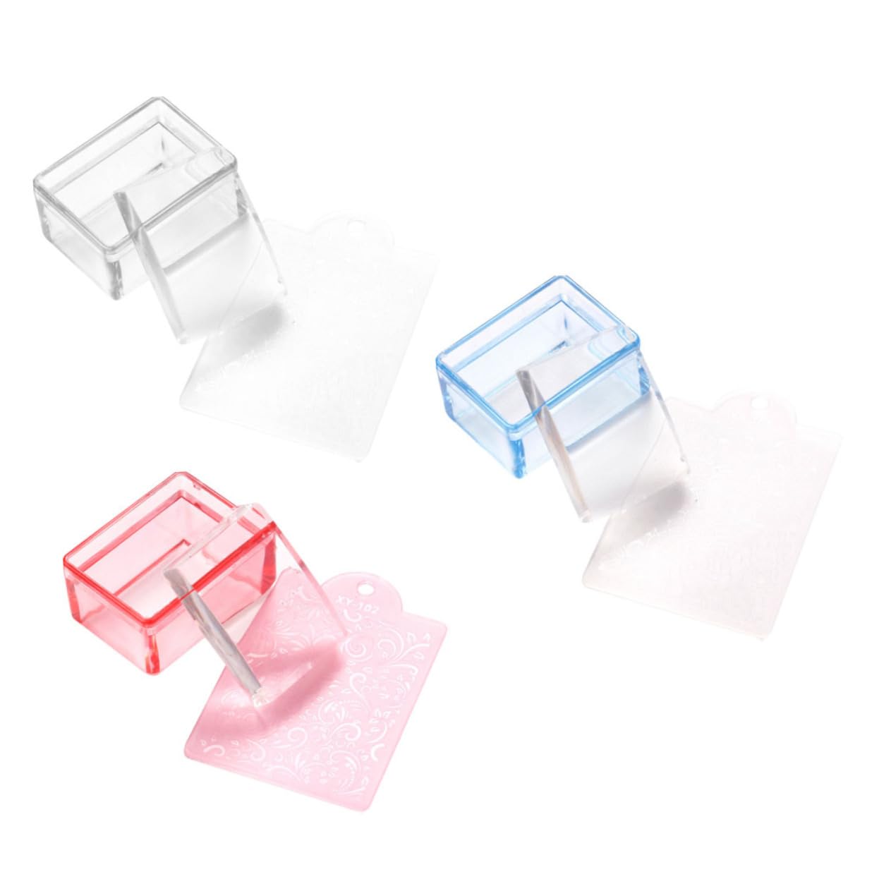 FRCOLOR 4 Set Di Timbri Per Manicure Sigilli Per Unghie Set Di Strumenti Per Il Trasferimento Per Creazioni Di Nail Art A Casa 3 Pezzi * 4