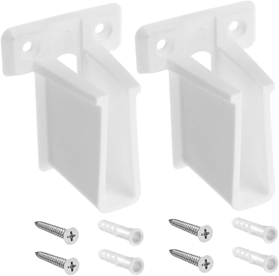 Zerodeko 2pcs Heavy Duty Rv Curtain Rod Holder Brackets Durable Plastic Support for Bathroom Cafe Windows Design for Easy Installation White Color