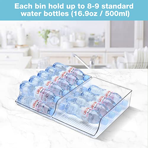 Puricon 2 Pack 16.9 oz Water Bottle Dispenser Organizer for Refrigerator Plastic Container Storage Bin for Fridge Freeze - Additional View