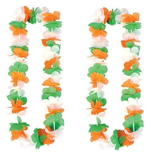 2 x Lei Garlands Irish Flag Colours St Patrick's Day Accessories Fancy Dress