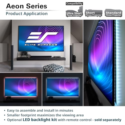 Elite Screens 120" Projector Screen 16:9, Edge-Free Fixed Frame, 8K/4K UHD CineGrey, UST/Short/Standard Compatible, AR120H2 by Elite Screens - Image 2