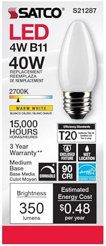 Miniatura 4 de Satco S21287 4B11/LED/927/FR/120V/E26-paquete de 6