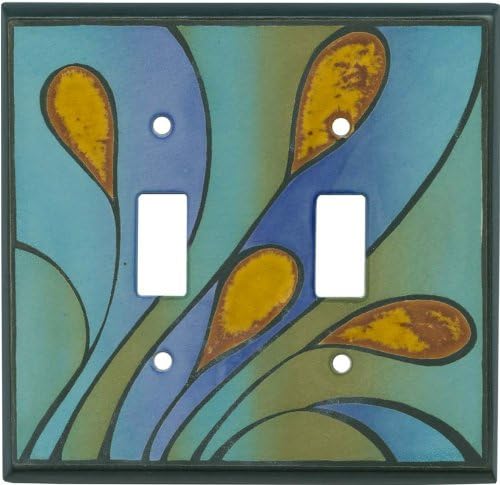 Peacock Ceramic - 2 Toggle Switch Plate Covers