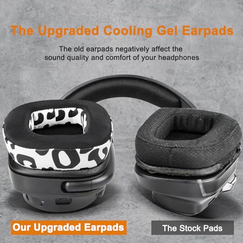 Image of SOULWIT Cooling-Gel Ear Pads Cushions Replacement for Logitech G35 G930 G933 G933S G935 G633 G633S G635 G533 G430 G431 G432 G433 Headset, Earpads for G332 G230 G231 G233 Headphones - Snow Leopard