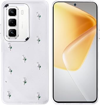 Coverzone  nfinix Hot 50 Pro Plus 4G ile uyumlu K l f Airbag K eli 2mm Kamera  k nt  Korumal  Simli  effaf Bask l  Z-Kutup Kapak Lale