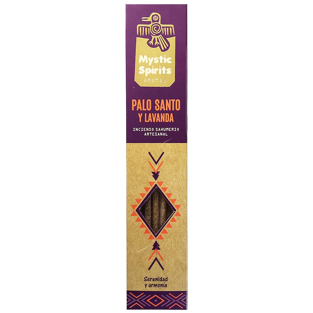 Handmade Incense Sahumerio Mystic Spirits Aromas Made in India - 8 Sticks (Palo Santo and Lavender - Serenity and Harmony)