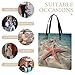 Ocean Starfish Leather Tote Bag Soft Handbag Vintage Shoulder Purses Fashion Top Handle Bag Large Capacity