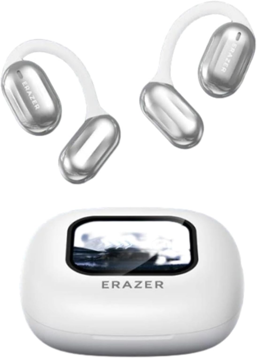 Erazers Over The Ear Xp2 True Wireless Open Ear Earbuds Bluetooth 5.4, Screen Display (Black-2PC)