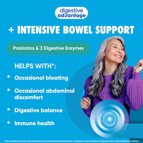 Image of Digestive Advantage IBS Probiotics for Digestive Health & Intensive Bowel Support for Women & Men with Digestive Enzymes, Occasional Bloating & Gut Health, 96 Count Capsules (Pack of 2)