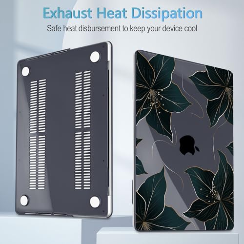 Funda MacBook Pro 16 floral para oficina y cafetería con protector pantalla M3 M2 M1 5