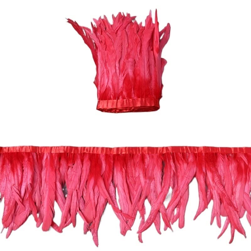Plumes de coq en ruban 1m pour customiser vos jupes et tenues de fête