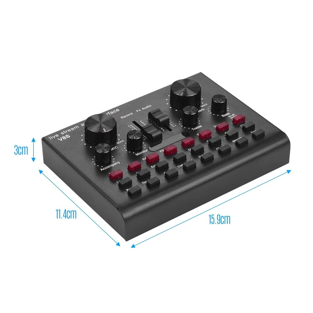 Mixer Audio USB Multifunzionale, Scheda Audio per Streaming Live, Dispositivo vocale, Attrezzatura per Karaoke DJ con Volume Regolabile, connessione BT