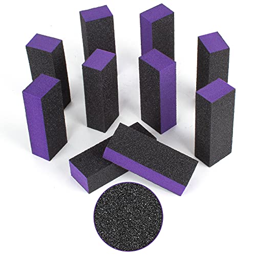 Baisidai 10 PCS Buffer Block for Nail Art Tool (Purple)