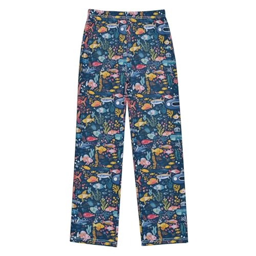 Pajama Pants under Sea Fishes PJ Bottoms Sleepwear Lounge Sleep Pant with Pockets
