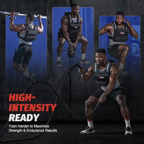 Image of ZELUS Weighted Vest Men, 23lbs /36lbs /45lbs Adjustable Weight Vest | Removable Iron Weights, Reflective Stripe, No-Bounce Design, Hand Washable, Strength Training, Running, HIIT & Calisthenics