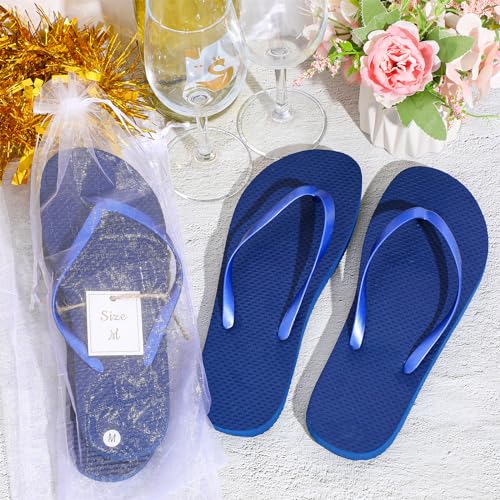 Image of Unittype Flip Flops Bulk for Wedding Guest Slippers Wedding Flip Flops with Cards Bags for Pool Beach Party